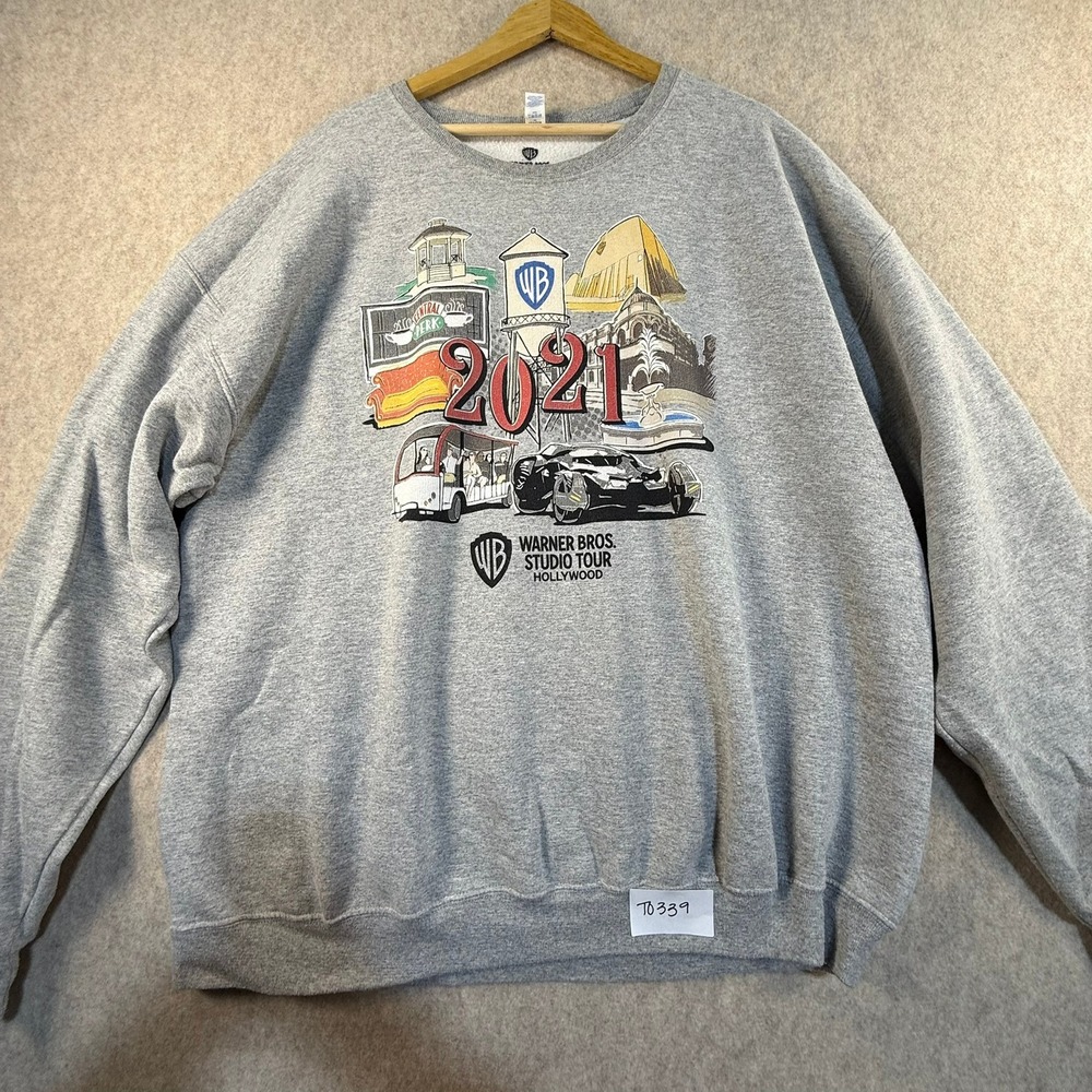 Warner Bros Studio Tour Hollywood 2021 Sweatshirt Mens 2XL Gray Friends DC Comic
